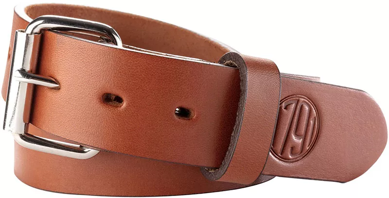1791 Gunleather Gun Belt 01 (BLT-01-42/46-CBR-A), Size 42/46, 1-1/2" Width, Classic Brown Leather