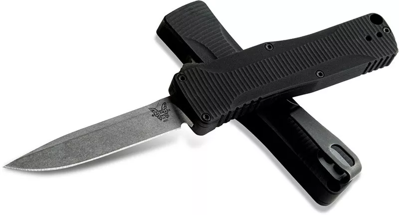 Benchmade Auto Folding Knife w/Plain Edge Clip Point Blade (4850)