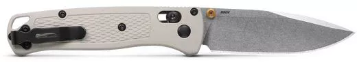 Benchmade Bugout w/ Stainless Steel Plain Edge Drop Point Blade, Tan Grivory Grip (535-12)
