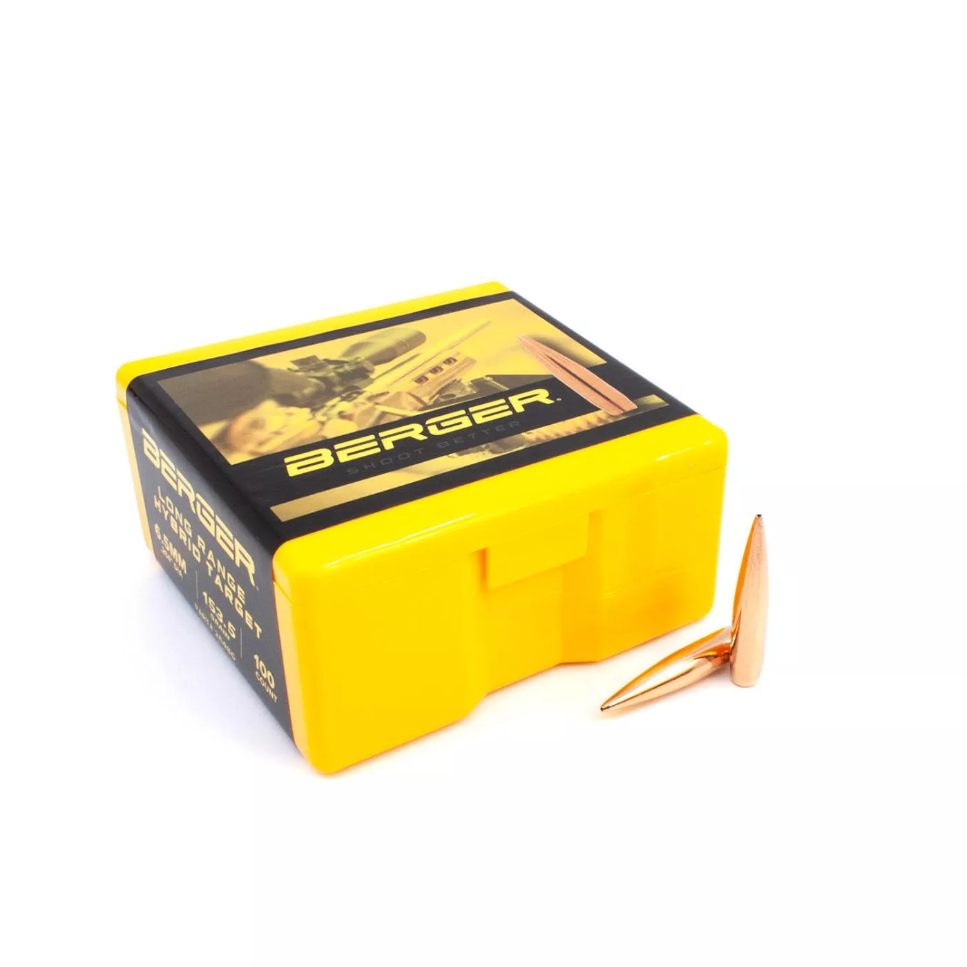 Berger Bullets 6.5mm, 153.5 Grain, Hybrid Target, 100 Per Box (26552), Not Loaded