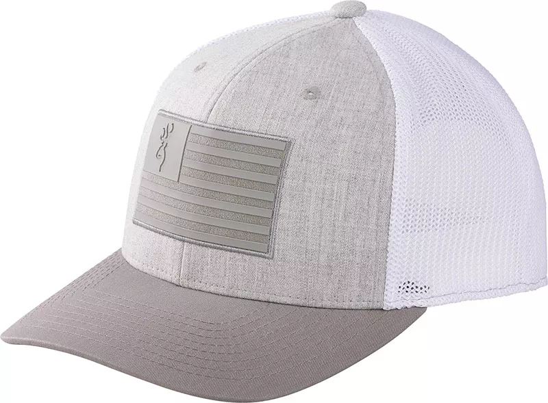 Browning Recon Flag Mesh Cap 308033791, Gray/White, Snap Back