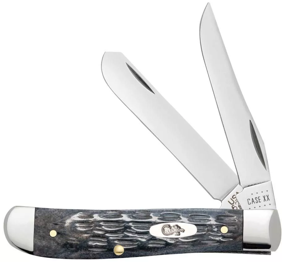 Case Pocket Worn Gray Bone Crandall Jig Mini Trapper Pocket Knife (58414)