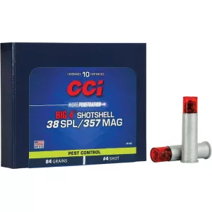 CCI Big 4 Shotshell 38 Special Ammo 84 Grain Lead Shot Case of 200 (20 Boxes of 10)