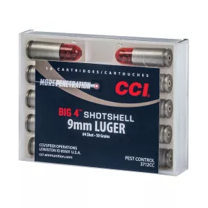 CCI Big 4 Shotshell 9mm Luger Ammo 50 Grain Lead Shot Box of 10
