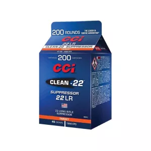 CCI Clean-22 Suppressor 22LR Ammo 45 Grain Round Nose Case of 2000 (10 Boxes of 200)
