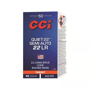CCI Quiet Semi-Auto 22LR Ammo 45 Grain Round Nose Box of 500 (10 Boxes of 50)