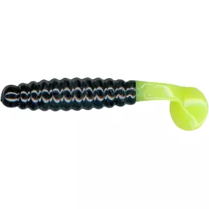 Charlie Brewer's Crappie Slider Grub Black/Chartreuse