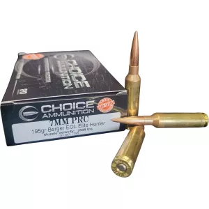 Choice 7mm PRC Ammo 195 Grain Berger Elite Hunter Jacketed Hollow Point Box of 20