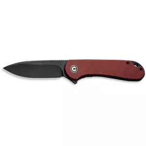 CIVIVI Elementum Pocket Knife 2.96" Drop Point D2 Tool Steel Black Stonewash Blade G-10 Handle Burgundy