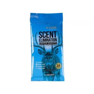 Code Blue D/Code Scent Elimination Dryer Sheets 24PK