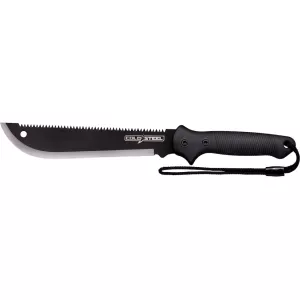 Cold Steel Axis Machete 11" Spine Serrated 1055 Black Blade Rubber Handle Black