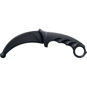 Cold Steel Karambit Trainer Fixed Blade Knife 4" Karambit Santoprene Blade and Handle Black