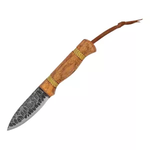 Condor Knives Cavelore Fixed Blade Knife 4.31" Drop Point 1095 Black Blade Hickory Handle