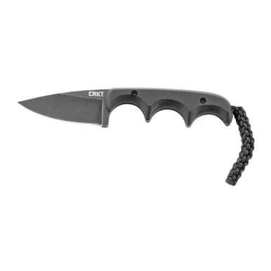 CRKT Minimalist Drop Point Fixed Blade Knife - Black G10 Handle - 2384K