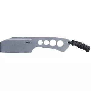 CRKT Razel Chisel Fixed Blade Knife 2" Chisel Point 8Cr13MoV Stonewashed Blade Stainless Steel Handle Silver