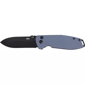 CRKT Squid XM Button Lock Pocket Knife 2.95" Drop Point D2 Black Oxide Blade G-10 Handle Gray