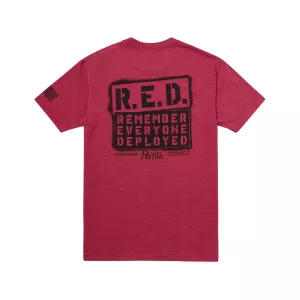Daniel Defense Men's Remember Everyone Deployed Crew Neck T Shirt Red Medium
