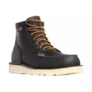 Danner Men's Bull Run Moc Toe 6" Work Boots Leather Black 10 D