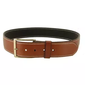 DeSantis Gunhide Plain Holster Belt 1-3/4" Brass Buckle Suede Lined Leather Tan 36"