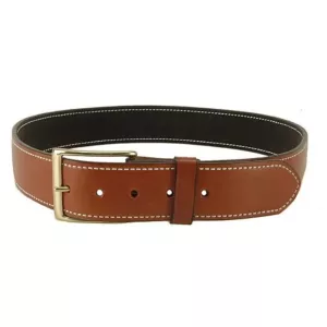 DeSantis Gunhide Plain Holster Belt 1-3/4" Brass Buckle Suede Lined Leather Tan 42"