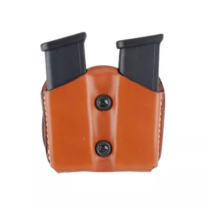 DeSantis Gunhide Single Stack Double Magazine Pouch 45 ACP, 10mm Magazine Leather Black