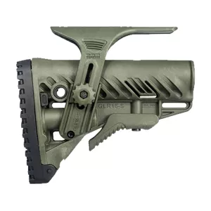 FAB Defense Adjustable AR-15 Stock with Cheek Riser Olive Drab Green