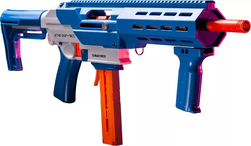 Game Face PRIME Spring-Powered Foam Dart Blaster, 15 Rds, Blue (GFJBB)