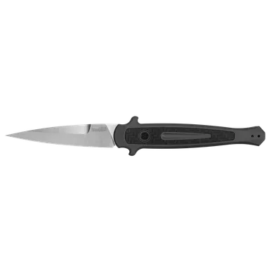 Kershaw 7150 Launch 8 AUTO Folding Knife - 3.5" CPM-154 Stonewash Spear Point Blade, Gray Anodized Aluminum Handles w/ Carbon Fiber Inlay