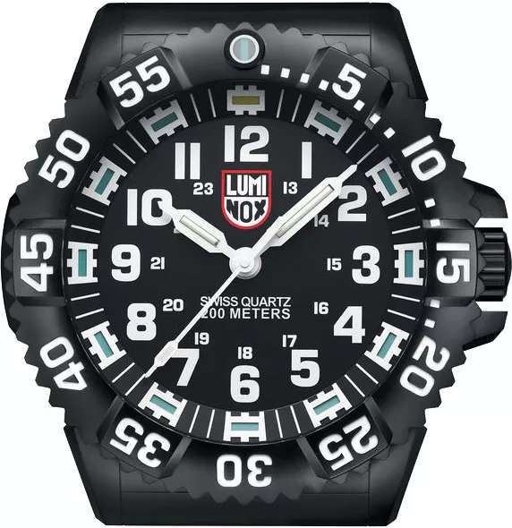 Luminox BIG40 Wall Clock (XL.BIG.40), Black Dial, White Figures, 400mm, LED Lights, Battery/Cord Operated