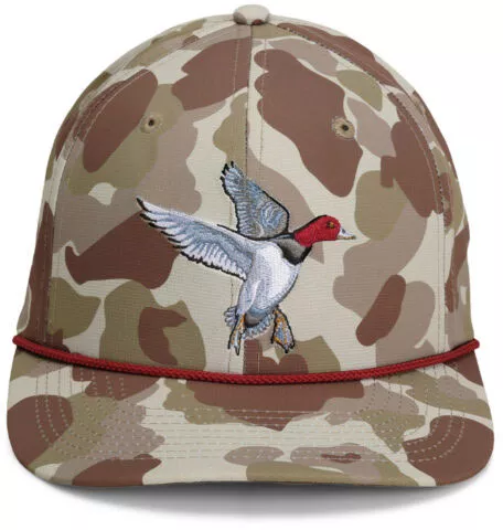 Paramount Outdoors, Redhead Duck Hat, 6-Panel Waterfowl Rope Cap, Khaki (PAO1058-E11-OSFA)