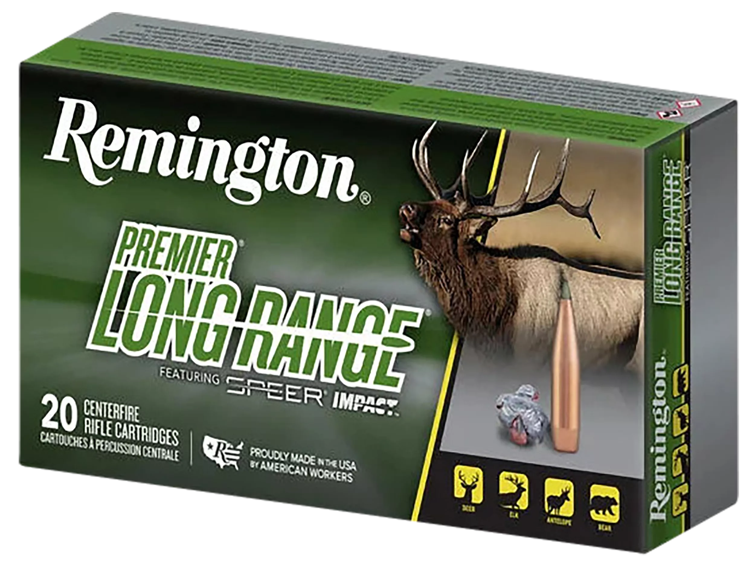 Remington Premier Long Range Rifle Ammunition R21347, 300 RUM, Speer Impact, 190 gr, 3130 fps, 20 Rd/Bx
