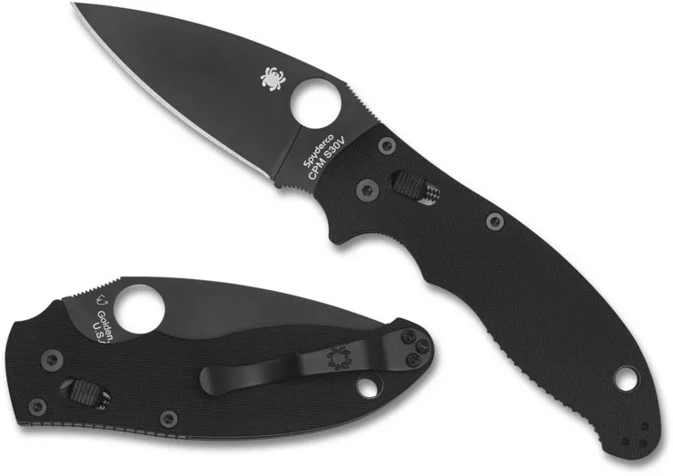 Spyderco Manix 2 Folding Knife, Black Blade, Black G-10 Handle (C101GPBBK2)
