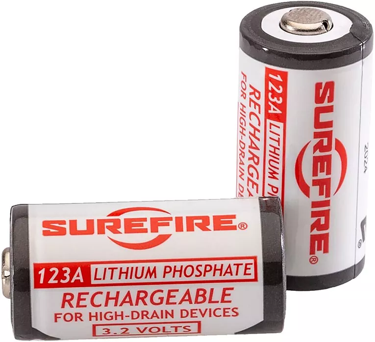Surefire 123A Rechargeable Lithium Batteries, 2 Pack (SFLFP123)