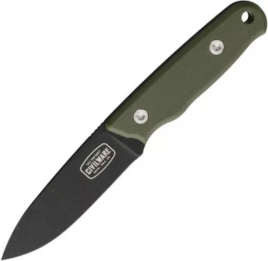 Toor Knives Packer Fixed Blade OD Green G10 Black DLC D2 Blade