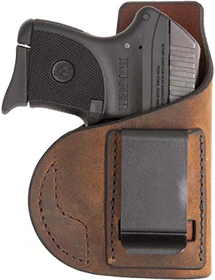 Versacarry Element IWB Right Hand Holster, Metal Clips, Subcompact, Distressed Brown Water Buffalo, Size 4 (32104)