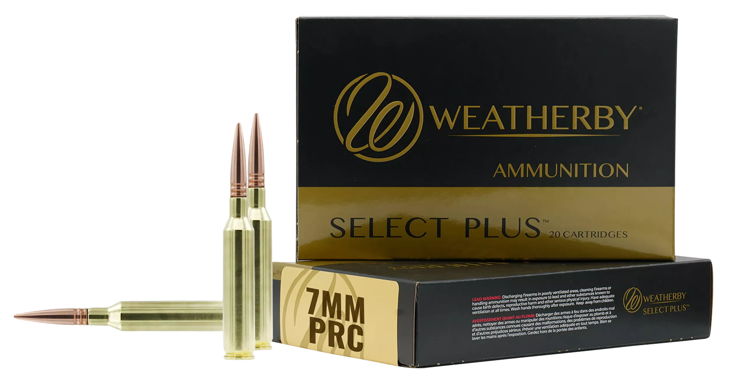 Weatherby Select Plus Rifle Ammunition F7PRC150SCO, 7mm PRC, Swift Scirocco, 150 gr, 3050 fps, 20 Rd/Bx