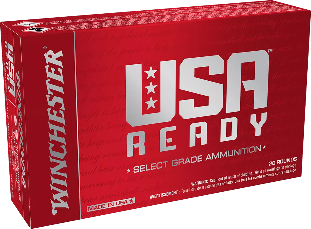Winchester USA Ready Rifle Ammunition RED65140, 6.5 Creedmoor, Open Tip, 140 gr, 2700 fps, 20 Rd/Bx